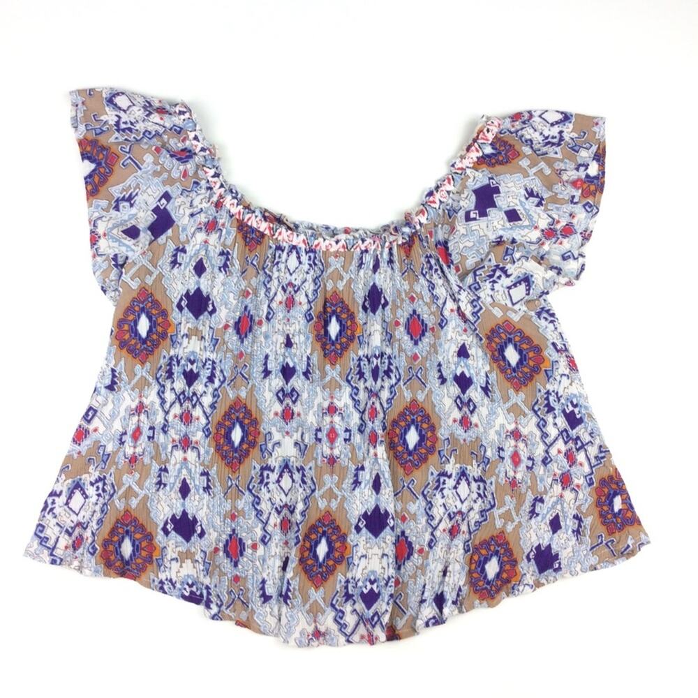 Patrons of Peace Buckle Boho Off Shoulder Top